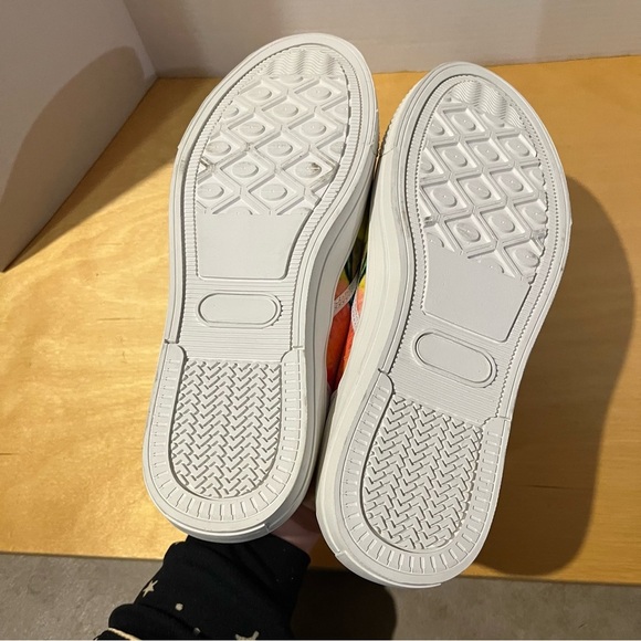 Colorful Dog Face Shoes Womens 9 Rainbow Hippie Boho Love Slip On - Picture 7 of 8